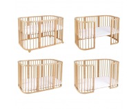 Detská rastúca postieľka s matracom 7v1 Lili - prírodná