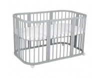 Detská rastúca postieľka s matracom 7v1 Lili - svetlosivá