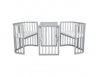 Detská rastúca postieľka s matracom 7v1 Lili - svetlosivá