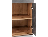 Dvojdverová komoda so zásuvkami Lima KM1 - dub wotan / sivá