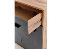 Dvojdverová komoda so zásuvkami Lima KM1 - dub wotan / sivá