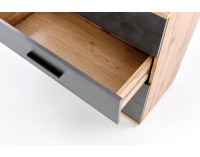 Dvojdverová komoda so zásuvkami Lima KM1 - dub wotan / sivá