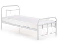 Kovová jednolôžková posteľ s roštom Linda 90 - biela