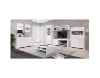 Vitrína Lindy 2D2W - biely lesk