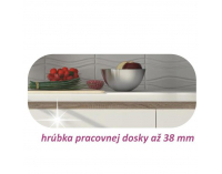 Dolná kuchynská skrinka Line White D60S3 - biely vysoký lesk / dub sonoma