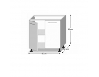 Dolná kuchynská skrinka Line D80 - dub sonoma / biela