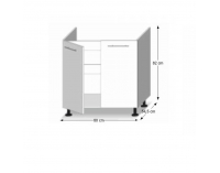 Drezová kuchynská skrinka Line D80 ZL - dub sonoma / biela