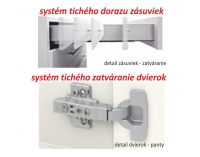 Dolná kuchynská skrinka Line White D40 - biely vysoký lesk / dub sonoma