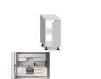 Dolná kuchynská skrinka Line White D40 - biely vysoký lesk / dub sonoma