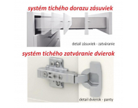 Drezová kuchynská skrinka Line White D80 ZL - biely vysoký lesk / dub sonoma