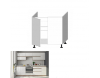 Drezová kuchynská skrinka Line White D80 ZL - biely vysoký lesk / dub sonoma