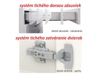 Horná kuchynská skrinka Line White G40 - biely vysoký lesk / dub sonoma