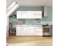 Horná kuchynská skrinka Line White G40 - biely vysoký lesk / dub sonoma