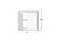Horná kuchynská skrinka Line White G80 - biely vysoký lesk / dub sonoma