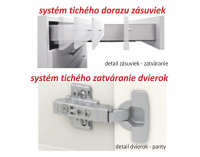 Horná kuchynská skrinka Line White G80 - biely vysoký lesk / dub sonoma