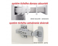 Horná kuchynská skrinka Line White G80 U - biely vysoký lesk / dub sonoma