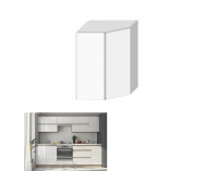Horná rohová kuchynská skrinka Line White GR - biely vysoký lesk / dub sonoma