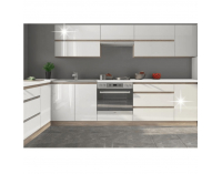 Horná rohová kuchynská skrinka Line White GR - biely vysoký lesk / dub sonoma