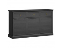 Trojdverová komoda so zásuvkami Locca K3D3S - čierny grafit