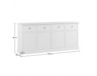 Štvordverová komoda so zásuvkami Locca K4D4S - biela