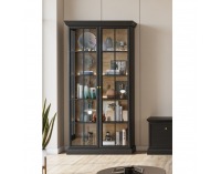 Dvojdverová vitrína Locca W2D - čierny grafit