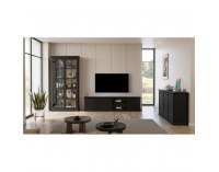 Dvojdverová vitrína Locca W2D1S - čierny grafit