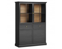 Štvordverová vitrína Locca W4D2S - čierny grafit