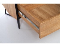 Dvojdverová komoda so zásuvkou Lockheed KM3 - dub grandson / čierna