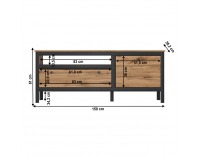 TV stolík Lofta 1D1S/150 - dub wotan / čierna