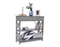 Konzolový stolík so zásuvkami Lomir - sivá