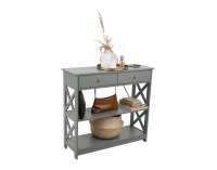 Konzolový stolík so zásuvkami Lomir - sivá