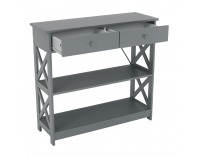 Konzolový stolík so zásuvkami Lomir - sivá