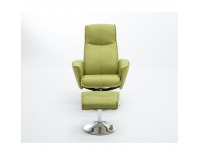Relaxačné kreslo s podnožkou Lonato - zelená Greenery / oceľ