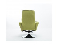 Relaxačné kreslo s podnožkou Lonato - zelená Greenery / oceľ