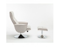 Relaxačné kreslo s podnožkou Lonato - krémová / oceľ