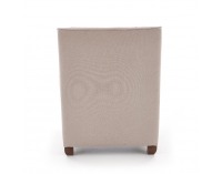 Kreslo London - béžová / vzor kvety / orech