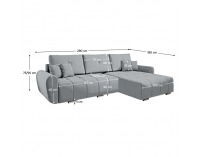 Rohová sedačka s rozkladom Longa Roh L/P - svetlosivá