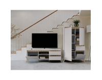 Dvojdverová komoda so zásuvkou Longy REG2D1S1K - kašmír / dub sonoma