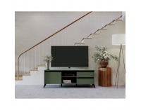 TV stolík Longy RTV1K2So - smoke zelená / čierna