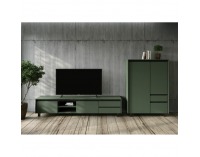 TV stolík Longy RTV2K2So - smoke zelená / čierna