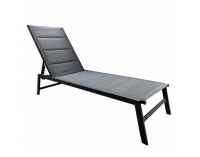 Polohovateľné záhradné lehátko Lopez - čierna