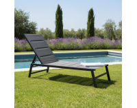Polohovateľné záhradné lehátko Lopez - čierna