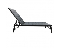 Polohovateľné záhradné lehátko Lopez - čierna