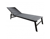 Polohovateľné záhradné lehátko Lopez - čierna
