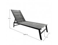 Polohovateľné záhradné lehátko Lopez - čierna / sivá