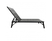 Polohovateľné záhradné lehátko Lopez - čierna / sivá
