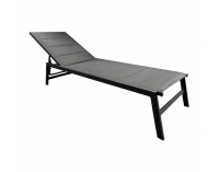 Polohovateľné záhradné lehátko Lopez - čierna / sivá