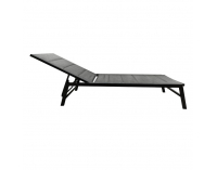 Polohovateľné záhradné lehátko Lopez - čierna / sivá