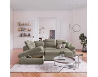 Rohová sedačka s rozkladom a úložným priestorom Loreta Roh L - hnedosivá (taupe)