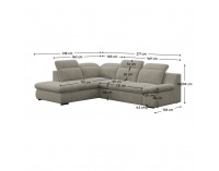 Rohová sedačka s rozkladom a úložným priestorom Loreta Roh L - hnedosivá (taupe)